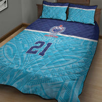 Queensland Samoa Custom Quilt Bed Set Blue Pacific Polynesian Tribal Pattern LT9 - Polynesian Pride