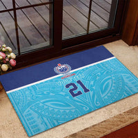 Queensland Samoa Custom Rubber Doormat Blue Pacific Polynesian Tribal Pattern LT9 - Polynesian Pride