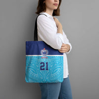 Queensland Samoa Custom Tote Bag Blue Pacific Polynesian Tribal Pattern - Polynesian Pride
