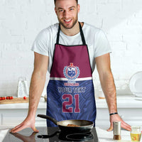Queensland Samoa Custom Apron Maroon-Blue Pacific Polynesian Tribal Pattern LT9 - Polynesian Pride