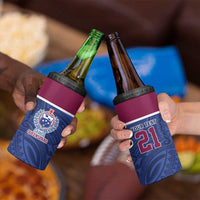 Queensland Samoa Custom 4 in 1 Can Cooler Tumbler Maroon-Blue Pacific Polynesian Tribal Pattern LT9 - Polynesian Pride