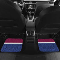 Queensland Samoa Custom Car Mats Maroon-Blue Pacific Polynesian Tribal Pattern LT9 Set 2pcs - Back Dark Blue - Polynesian Pride