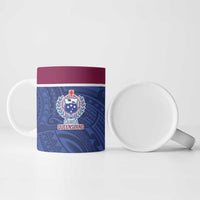 Queensland Samoa Custom Ceramic Mug Maroon-Blue Pacific Polynesian Tribal Pattern LT9 - Polynesian Pride