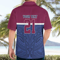 Queensland Samoa Custom Hawaiian Shirt Maroon-Blue Pacific Polynesian Tribal Pattern LT9 - Polynesian Pride