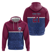 Queensland Samoa Custom Hoodie Maroon-Blue Pacific Polynesian Tribal Pattern