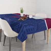 Queensland Samoa Custom Tablecloth Maroon-Blue Pacific Polynesian Tribal Pattern LT9 - Polynesian Pride