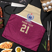Queensland Samoa Custom Apron Maroon Pacific Polynesian Tribal Pattern LT9 Maroon - Polynesian Pride