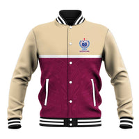 Queensland Samoa Custom Baseball Jacket Maroon Pacific Polynesian Tribal Pattern LT9 Unisex Maroon - Polynesian Pride