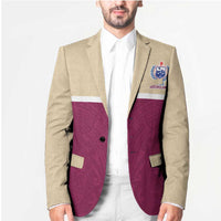 Queensland Samoa Custom Blazer Maroon Pacific Polynesian Tribal Pattern - Polynesian Pride