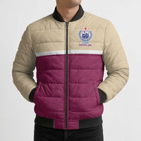 Queensland Samoa Custom Bomber Puffer Jacket Maroon Pacific Polynesian Tribal Pattern LT9 - Polynesian Pride