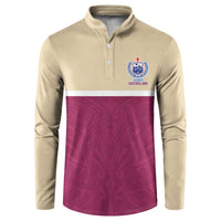 Queensland Samoa Custom Button Sweatshirt Maroon Pacific Polynesian Tribal Pattern LT9 Maroon - Polynesian Pride