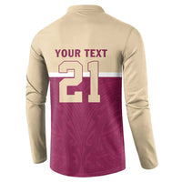 Queensland Samoa Custom Button Sweatshirt Maroon Pacific Polynesian Tribal Pattern LT9 - Polynesian Pride