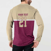 Queensland Samoa Custom Button Sweatshirt Maroon Pacific Polynesian Tribal Pattern LT9 - Polynesian Pride