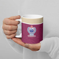 Queensland Samoa Custom Ceramic Mug Maroon Pacific Polynesian Tribal Pattern LT9 - Polynesian Pride