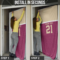 Queensland Samoa Custom Door Cover Maroon Pacific Polynesian Tribal Pattern LT9 - Polynesian Pride