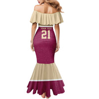 Queensland Samoa Custom Family Matching Mermaid Dress and Hawaiian Shirt Maroon Pacific Polynesian Tribal Pattern