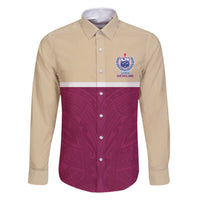 Queensland Samoa Custom Family Matching Summer Maxi Dress and Hawaiian Shirt Maroon Pacific Polynesian Tribal Pattern