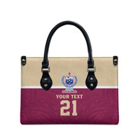 Queensland Samoa Custom Leather Bag Maroon Pacific Polynesian Tribal Pattern - Polynesian Pride