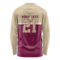 Queensland Samoa Custom Long Sleeve Shirt Maroon Pacific Polynesian Tribal Pattern LT9 - Polynesian Pride