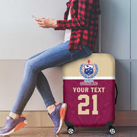 Queensland Samoa Custom Luggage Cover Maroon Pacific Polynesian Tribal Pattern