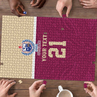 Queensland Samoa Custom Puzzle Maroon Pacific Polynesian Tribal Pattern LT9 - Polynesian Pride