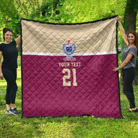 Queensland Samoa Custom Quilt Maroon Pacific Polynesian Tribal Pattern