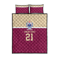 Queensland Samoa Custom Quilt Bed Set Maroon Pacific Polynesian Tribal Pattern LT9 - Polynesian Pride