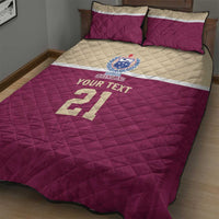 Queensland Samoa Custom Quilt Bed Set Maroon Pacific Polynesian Tribal Pattern LT9 - Polynesian Pride
