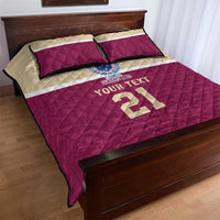 Queensland Samoa Custom Quilt Bed Set Maroon Pacific Polynesian Tribal Pattern LT9 - Polynesian Pride