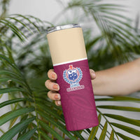 Queensland Samoa Custom Skinny Tumbler Maroon Pacific Polynesian Tribal Pattern