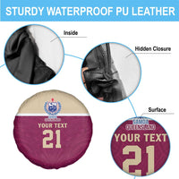 Queensland Samoa Custom Spare Tire Cover Maroon Pacific Polynesian Tribal Pattern