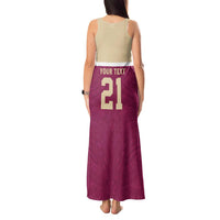 Queensland Samoa Custom Tank Maxi Dress Maroon Pacific Polynesian Tribal Pattern LT9 - Polynesian Pride
