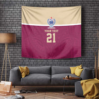 Queensland Samoa Custom Tapestry Maroon Pacific Polynesian Tribal Pattern