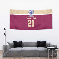 Queensland Samoa Custom Tapestry Maroon Pacific Polynesian Tribal Pattern