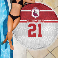 Queensland Tonga Custom Beach Blanket QLD with Tongan Ngatu Pattern LT9 - Polynesian Pride