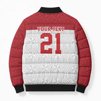 Queensland Tonga Custom Bomber Puffer Jacket QLD with Tongan Ngatu Pattern LT9 - Polynesian Pride