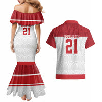 Queensland Tonga Custom Couples Matching Mermaid Dress and Hawaiian Shirt QLD with Tongan Ngatu Pattern LT9 - Polynesian Pride