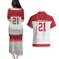 Queensland Tonga Custom Couples Matching Puletasi and Hawaiian Shirt QLD with Tongan Ngatu Pattern LT9 - Polynesian Pride