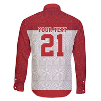 Queensland Tonga Custom Family Matching Off The Shoulder Long Sleeve Dress and Hawaiian Shirt QLD with Tongan Ngatu Pattern