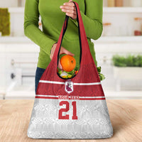 Queensland Tonga Custom Grocery Bag QLD with Tongan Ngatu Pattern LT9 - Polynesian Pride