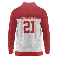 Queensland Tonga Custom Long Sleeve Polo Shirt QLD with Tongan Ngatu Pattern