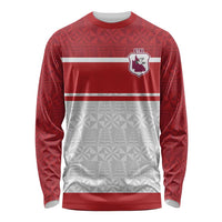 Queensland Tonga Custom Long Sleeve Shirt QLD with Tongan Ngatu Pattern LT9 Unisex Red - Polynesian Pride