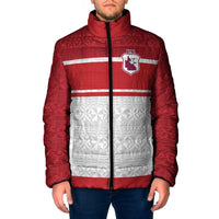 Queensland Tonga Custom Padded Jacket QLD with Tongan Ngatu Pattern LT9 Men Red - Polynesian Pride