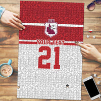 Queensland Tonga Custom Puzzle QLD with Tongan Ngatu Pattern LT9 Red - Polynesian Pride