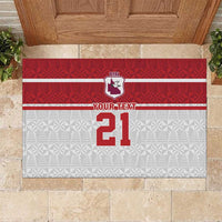 Queensland Tonga Custom Rubber Doormat QLD with Tongan Ngatu Pattern LT9 Red - Polynesian Pride