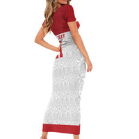 Queensland Tonga Custom Short Sleeve Bodycon Dress QLD with Tongan Ngatu Pattern