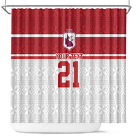 Queensland Tonga Custom Shower Curtain QLD with Tongan Ngatu Pattern