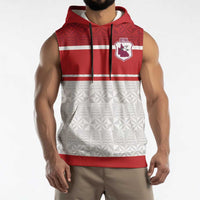 Queensland Tonga Custom Sleeveless Hoodie QLD with Tongan Ngatu Pattern LT9 - Polynesian Pride