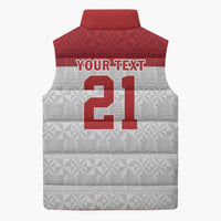 Queensland Tonga Custom Sleeveless Puffer Jacket QLD with Tongan Ngatu Pattern LT9 - Polynesian Pride