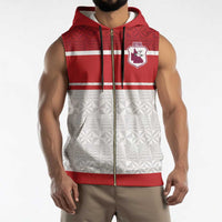 Queensland Tonga Custom Sleeveless Zip Hoodie QLD with Tongan Ngatu Pattern - Polynesian Pride